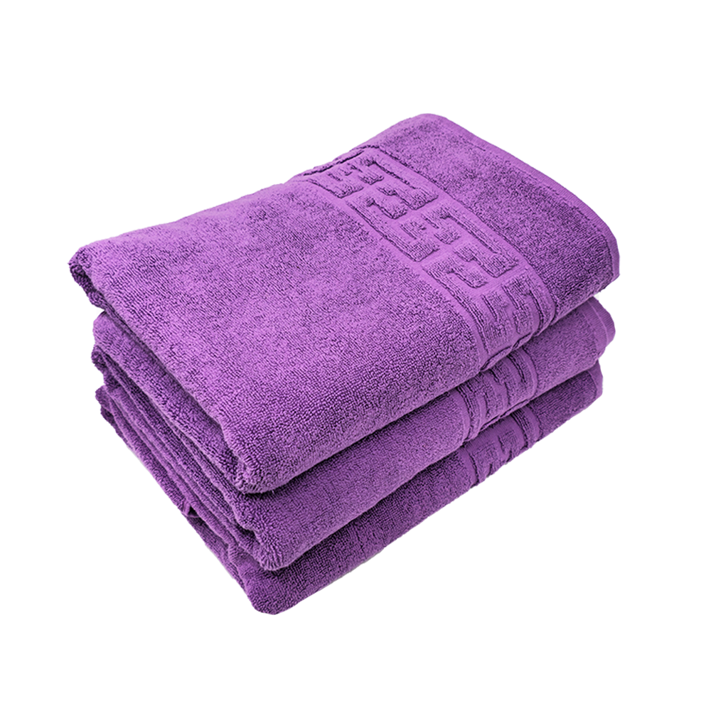 3x512-mov Set 3 Prosoape Bumbac 500g/mp 70x130cm Greek Border Purple - Lux și Confort de 5 Stele - imagine 1