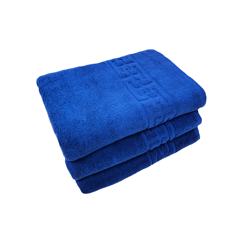3x512-royal-blue Set 3 Prosoape Bumbac 500g/mp 70x130cm Greek Border Royal Blue - imagine 1
