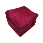 Set 4 Prosoape Bumbac 50x90 cm 500 gr/mp Greek Border Burgundy pentru Baie Elegantă