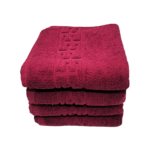 Set 4 Prosoape Bumbac 50x90 cm 500 gr/mp Greek Border Burgundy pentru Baie Elegantă - imagine 2