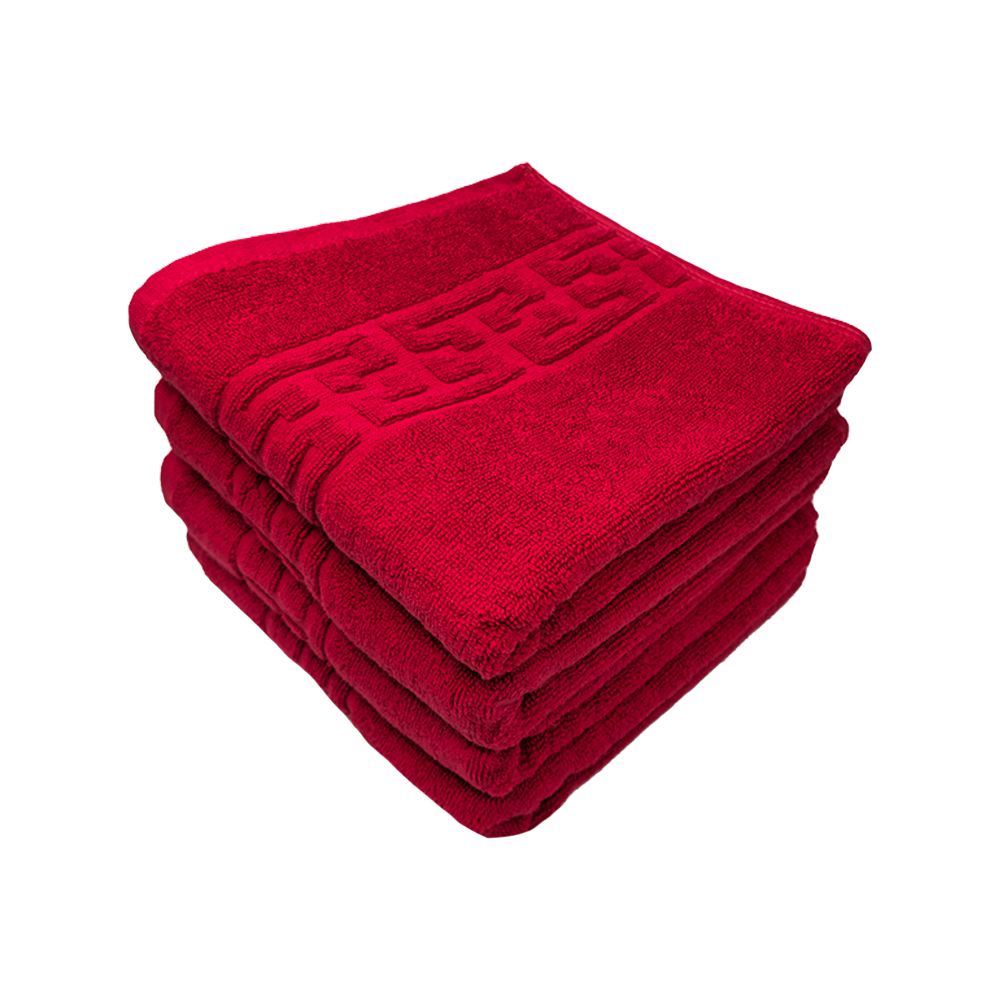 4x511-rosu Set 4 Prosoape Bumbac 500g/mp 50x90cm Greek Border Red - Calitate Hotel 5 Stele - imagine 1