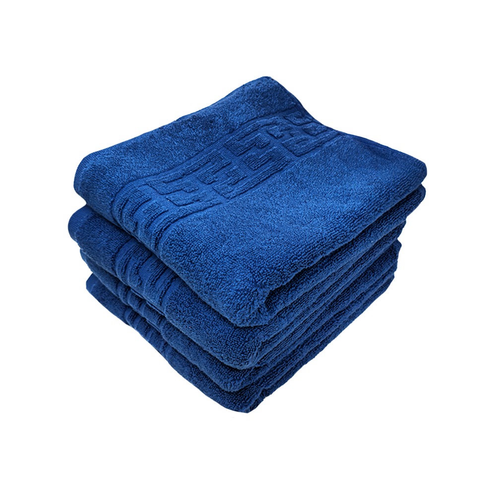 4x511-royal-blue Set Prosoape Bumbac 500g/mp Greek Border Royal Blue 50x90cm - 4 Prosoape Luxoase pentru Baie