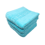 Set 4 Prosoape Bumbac 50x90 cm 500g/mp Greek Border Sky Blue - Calitate Premium pentru Baie