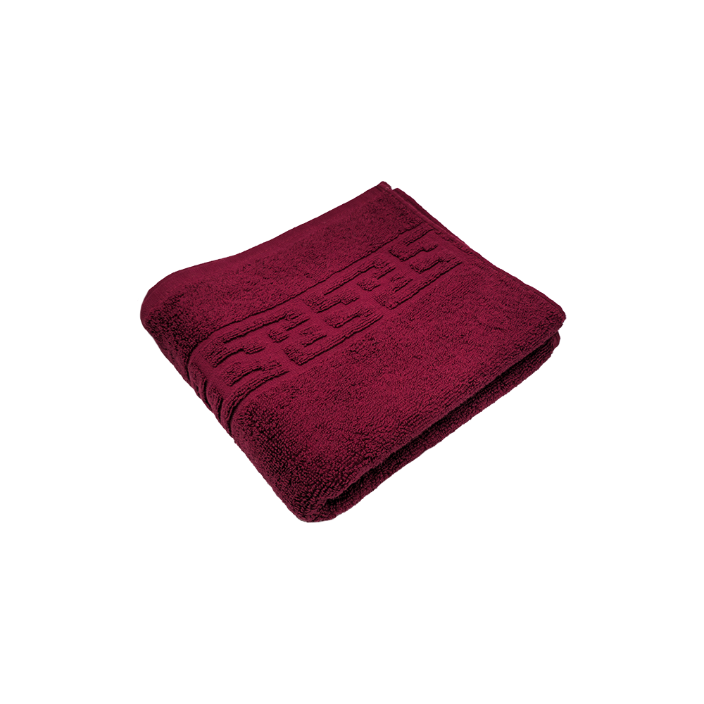 511-bordo Prosop Bumbac 30×50cm Greek Border Burgundy 500 gr/mp,100% Bumbac Pakistanez - imagine 1