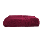 Prosop Bumbac 70x130 cm 500 gr/mp Greek Border Burgundy - Calitate Premium pentru Baie - imagine 2