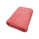 Prosop Bumbac 70x130 cm 500g/mp Greek Border Coral - Calitate Premium pentru Baie
