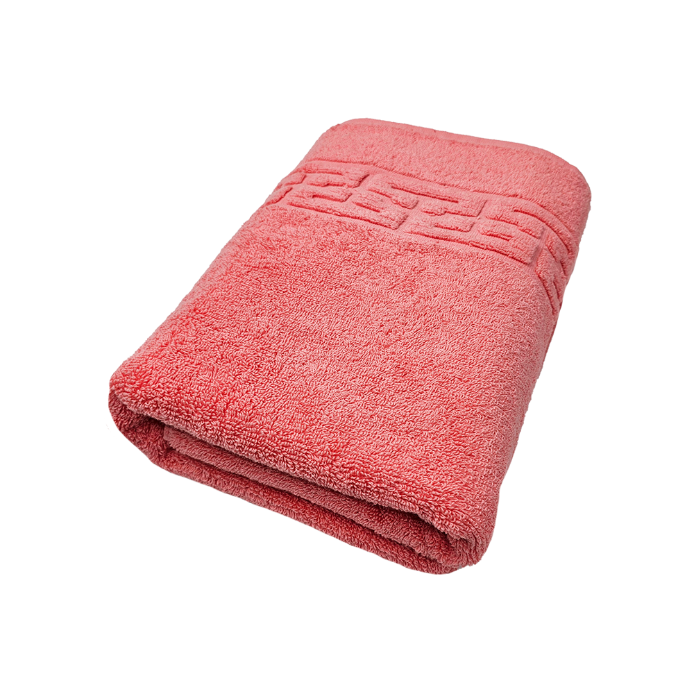 512-coral Prosop Bumbac 70x130 cm 500g/mp Greek Border Coral - Calitate Premium pentru Baie - imagine 1