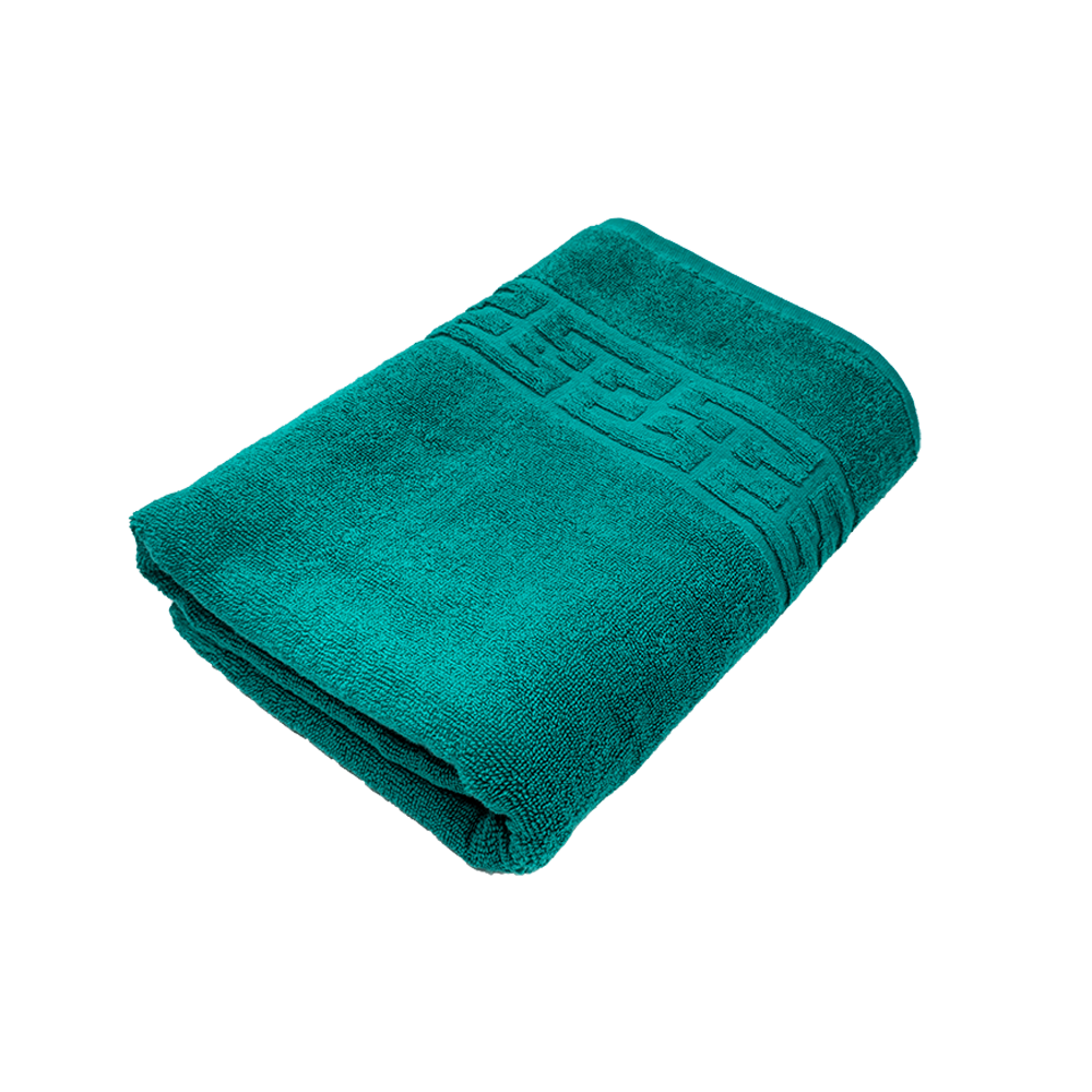 512-green-dk Prosop Bumbac 70x130cm 500g/mp Greek Border Verde Închis Calitate Premium - imagine 1