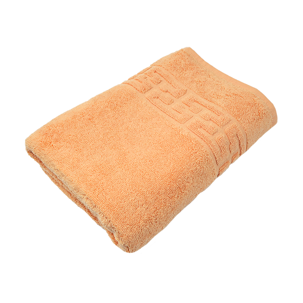 512-peach Prosop Bumbac 70x130 cm 500 gr/mp Greek Border Peach - Sofisticat și Rezistent - imagine 1