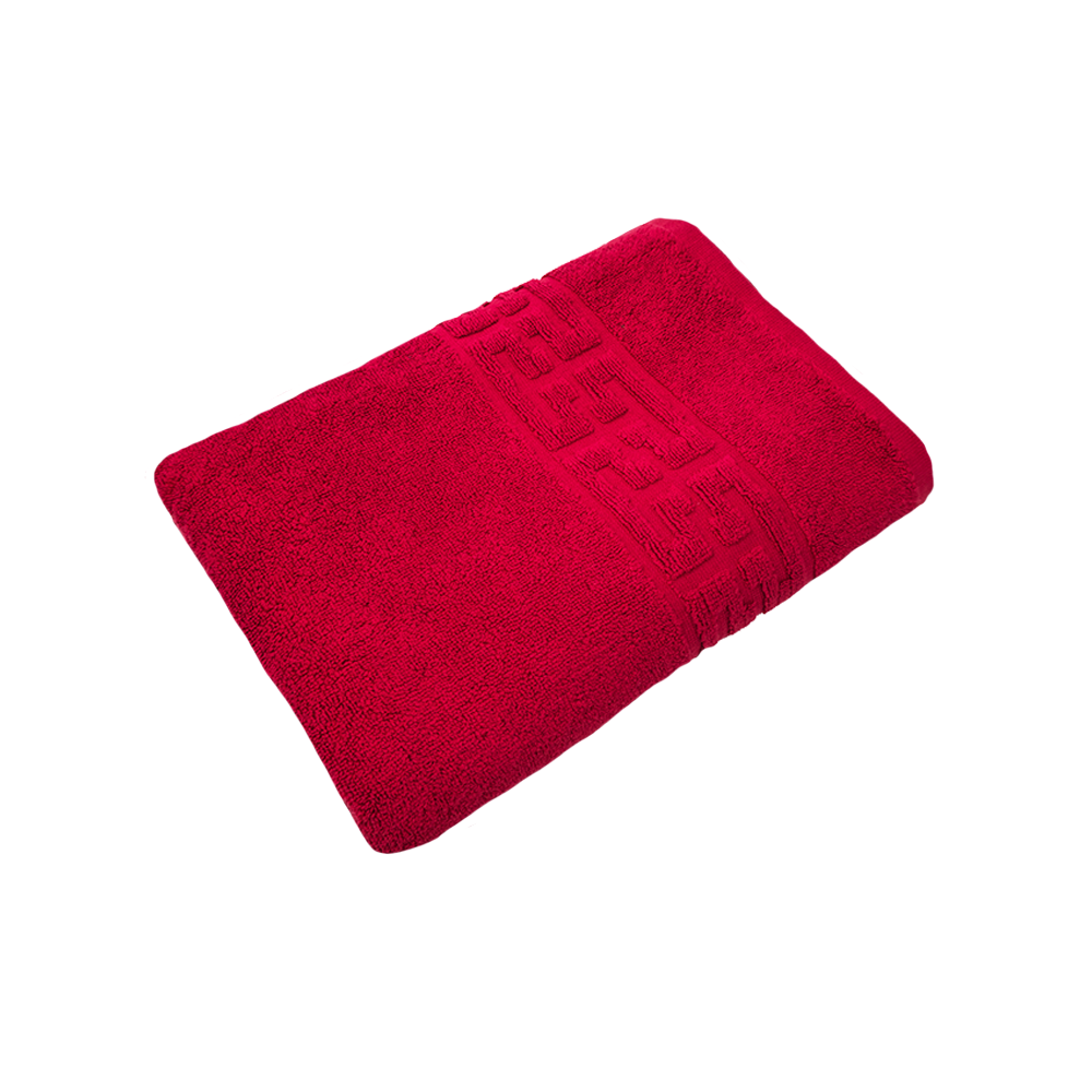 512-rosu Prosop Bumbac 500g/mp 70x130cm Greek Border Red - Moale și Elegant - imagine 1