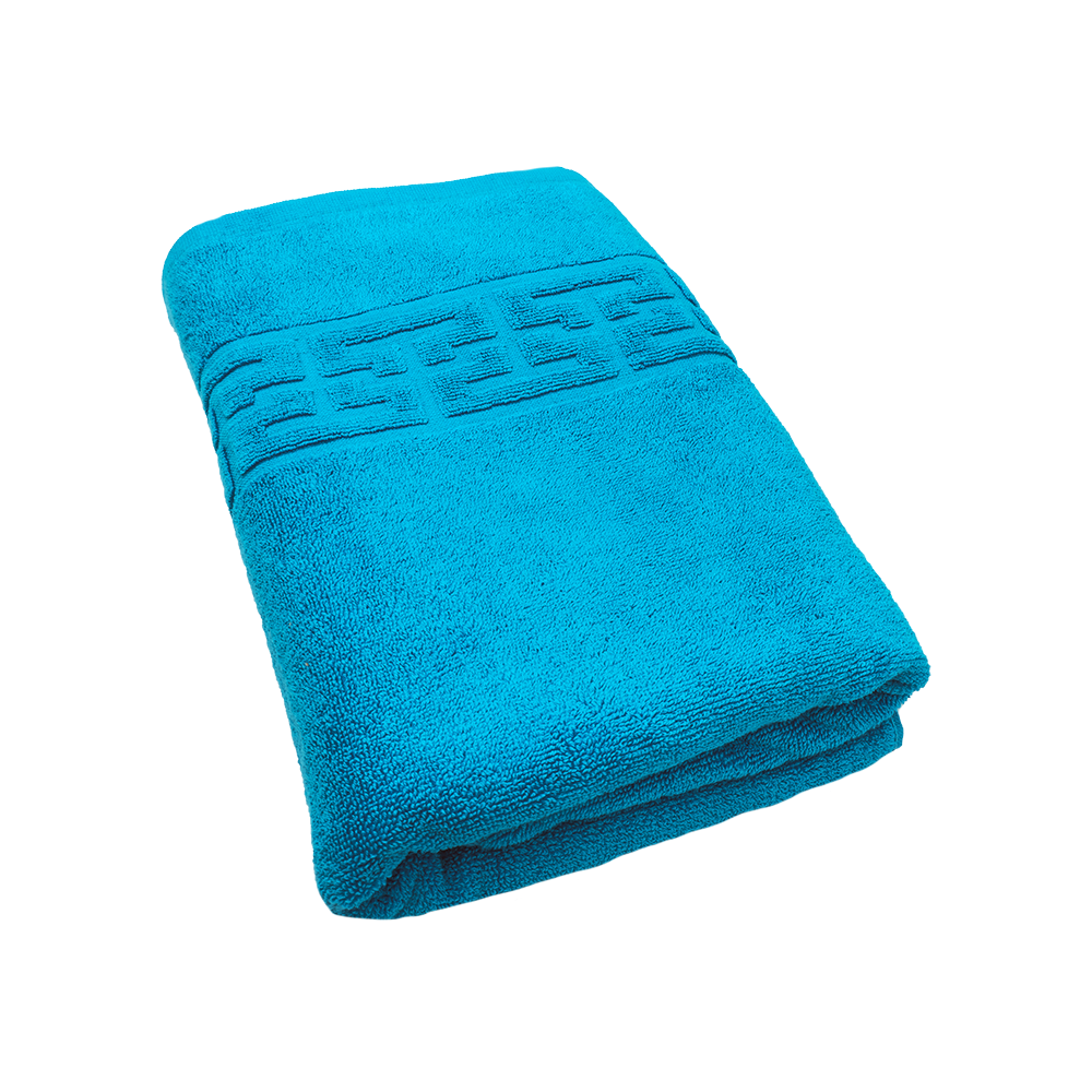 512-turcoaz Prosop Bumbac 500g/mp 70x130cm Greek Border Turcoaz - Lux și Confort în Baie