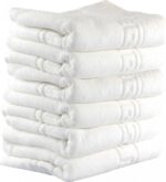 Set 12 Prosoape Hoteliere 70x130cm Bumbac Pakistanez 500g/mp Alb Optic Greek Border