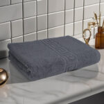 Prosop Bumbac 70x130cm 500g/mp Greek Border Grey
