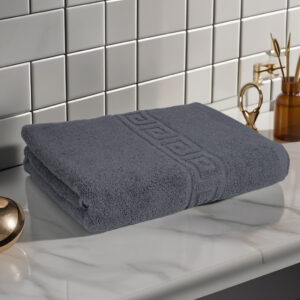 Prosop Bumbac 70x130cm 500g/mp Greek Border Grey