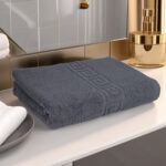Prosop Bumbac 70x130cm 500g/mp Greek Border Grey