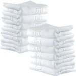 Set 10 Prosoape Hoteliere 30x50cm Bumbac Pakistanez 500g/mp Alb Optic Greek Border
