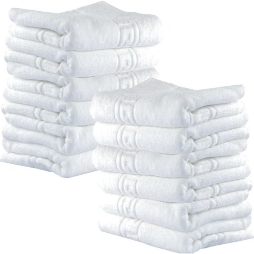7796-4-500x500-1 Set 10 Prosoape Hoteliere 30x50cm Bumbac Pakistanez 500g/mp Alb Optic Greek Border - imagine 1