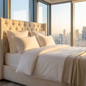 Set 10 Lenjerii Hoteliere King Size Percale Premium Bumbac 100% pentru Pat Matrimonial
