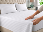 Cearceaf Pat 240x260cm Damasc Bumbac Dunga 2cm - Eleganta si Confort pentru Unitati de Cazare