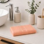 Prosop Bumbac 500g/mp 50x90cm Greek Border Peach - Calitate Premium pentru Baie