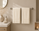 Prosop Bumbac 50x90 cm 500g/mp Greek Border Ivory - Calitate Hotel 5 Stele
