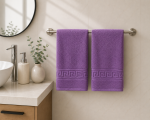 Prosop Bumbac 500g/mp 50x90cm Greek Border Turcoaz - Calitate Hotel 5 Stele