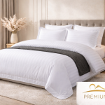 Lenjerie Hoteliera Dubla Damasc Satinat Bumbac Dunga 2 cm pentru Pat Dublu - Lux si Confort Premium