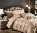 Lenjerie Single Damasc Finet 4 Piese Bej - Confort Suprem și Design Elegant - imagine 3