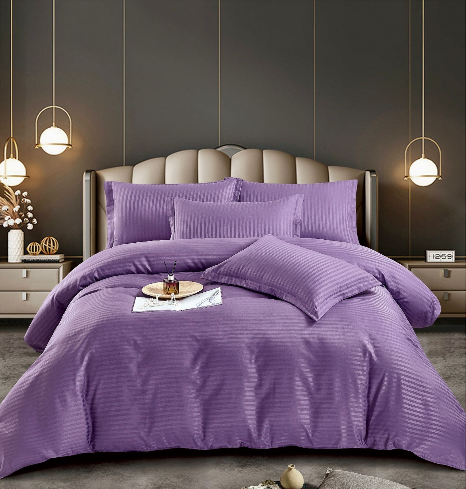 IMG-20230530-WA0016-1 Lenjerie King Size Damasc Finet 6 Piese Mov - Confort Suprem și Design Elegant - imagine 1
