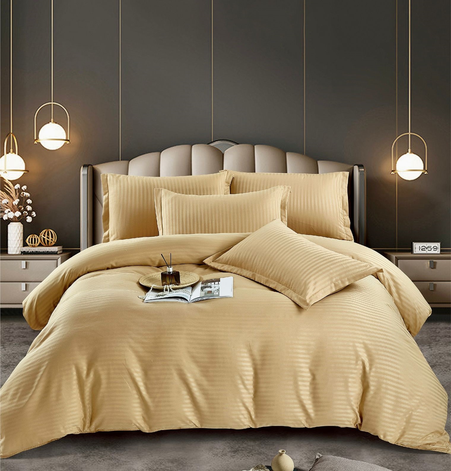 IMG-20230530-WA0019-1 Lenjerie King Size Damasc Finet 6 Piese Cappuccino - Confort Superior, Material De Calitate, Fără Nevoie De Calcare - imagine 1