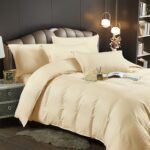 Lenjerie Single Damasc Finet 4 Piese Crem - Confort Suprem, Material Calitativ, Fără Calcare - imagine 3