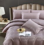 Lenjerie King Size Damasc Finet 6 Piese Verde - Confort Suprem si Design Elegant - imagine 33