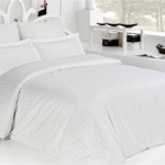 Lenjerie Hoteliera King Size Damasc Satinat Bumbac 1 cm - Confort si Lux pentru Pat Matrimonial