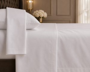 Lenjerie hotelieră single Bumbac Ranforce – Pat o persoană | Alb Perlat | Calitate Premium pentru Hoteluri și Acasă 1 Lenjerie hotelieră single Bumbac Ranforce pentru pat o persoană