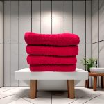 Set 4 Prosoape Bumbac 500g/mp 50x90cm Greek Border Red - Calitate Hotel 5 Stele - imagine 3