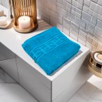 Set 4 Prosoape Bumbac 500g/mp 50x90cm Greek Border Turcoaz - Calitate Premium pentru Baie - imagine 5