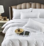 Lenjerie King Size Damasc Finet 6 Piese Alb - Confort Maxim și Design Elegant - imagine 3