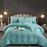 Lenjerie Single Damasc Finet 4 Piese Bleu - Confort Suprem și Design Elegant