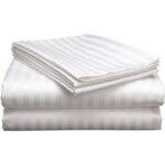 Set 10 Lenjerii Hoteliere King Size Damasc Satinat Bumbac 1 Cm Dunga pentru Pat Matrimonial - imagine 4