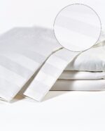Set 10 Lenjerii Hoteliere Duble Damasc Satinat Bumbac 2 cm Dunga - Calitate Superioară pentru Pat Dublu - imagine 2