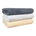 Set Prosoape Bumbac 500g/mp 70x130 cm Greek Border Ivoire/Alb/Gri - Lux și Rafinament în Baia Ta
