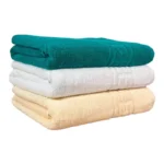 Set Prosoape Bumbac 500 gr/mp 70x130 cm Greek Border Ivoire Alb Verde - Lux Si Rafinament Pentru Baia Ta