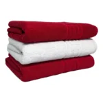 Set 3 Prosoape Bumbac 70x130 cm 500 gr/mp Greek Border Rosu/Alb - Lux și Rafinament pentru Baia Ta