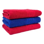 Set 3 Prosoape Bumbac 500 gr/mp 70x130 cm Greek Border Rosu/Royal Blue Luxoase pentru Baie