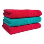 Set Prosoape Bumbac 500g/mp 70x130 cm Greek Border Rosu/Verde - Lux și Rafinament pentru Baia Ta