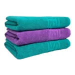 Set Prosoape Bumbac 500 gr/mp 70x130 cm Greek Border Verde Mov - Eleganță și Confort în Baia Ta