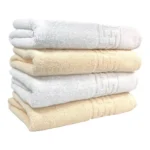Set 4 Prosoape Bumbac 50x90 cm 500 gr/mp Greek Border Alb Ivoire - Lux și Rafinament pentru Baia Ta