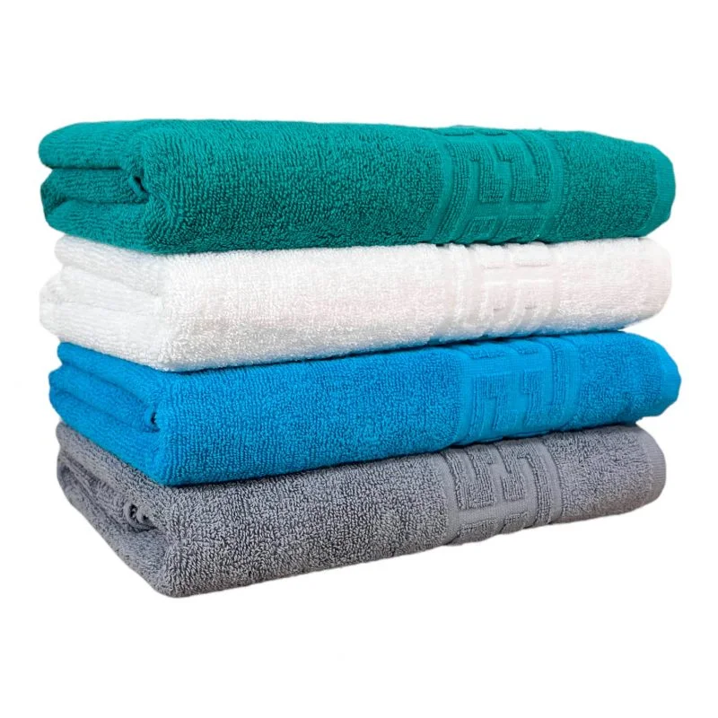 pachet-4-prosoape-baie-bumbac-100-550g-greek-gri-bleu-alb-verde-st10050-800x800.jpg Set 4 Prosoape Bumbac 500 gr/mp 50x90 cm Greek Border Gri Verde Turcoaz Alb - imagine 1