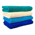 Set 4 Prosoape 50x90 cm Bumbac 500 gr/mp Greek Border Verde Ivoire Turcoaz Royal Blue - Lux și Eleganță în Baia Ta