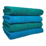 Set 4 Prosoape Bumbac 500 gr/mp 50x90 cm Greek Border Verde Turcoaz Elegante si Absorbante